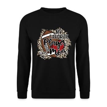 Mein Lieblingsspieler Nennt Mich Mama Football - Unisex Pullover - Schwarz - Vorne - Alina (178cm) & Michal (187cm)