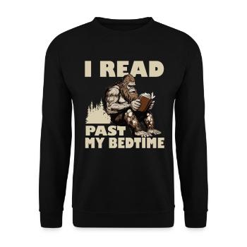 J’ai lu au-delà de mon heure de coucher en lisant Bigfoot - Sweat-shirt Unisexe - noir - Devant - Alina (178cm) & Michal (187cm)
