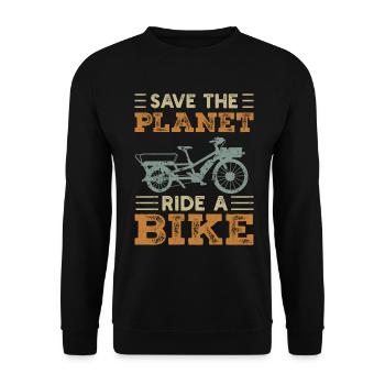 Save The Planet Vélo cargo Vélo cargo - Sweat-shirt Unisexe - noir - Devant - Alina (178cm) & Michal (187cm)