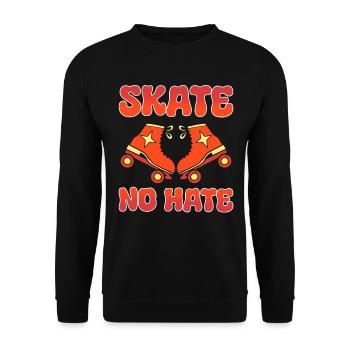 Skate No Hate Rollerblader - Unisex Pullover - Schwarz - Vorne - Alina (178cm) & Michal (187cm)