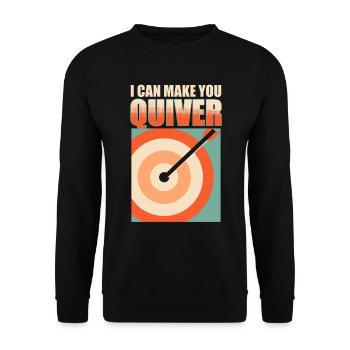 Retro-Bogenschießen-Liebhaber Bogenschütze - Unisex Pullover - Schwarz - Vorne - Alina (178cm) & Michal (187cm)
