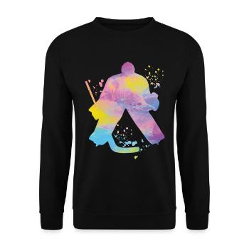 Eishockeyspieler Jungen Eishockey - Unisex Pullover - Schwarz - Vorne - Alina (178cm) & Michal (187cm)