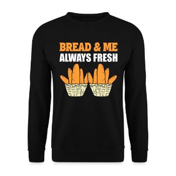 Lustiges Brotbacken Konditor - Unisex Pullover - Schwarz - Vorne - Alina (178cm) & Michal (187cm)