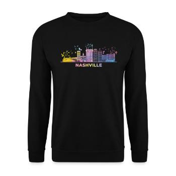 Nashvillian Skyline Nashville - Unisex Pullover - Schwarz - Vorne - Alina (178cm) & Michal (187cm)