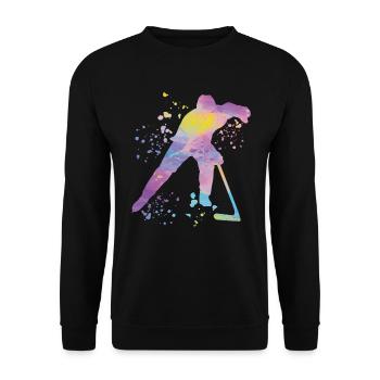 Eishockeyspieler Jungen Eishockey - Unisex Pullover - Schwarz - Vorne - Alina (178cm) & Michal (187cm)