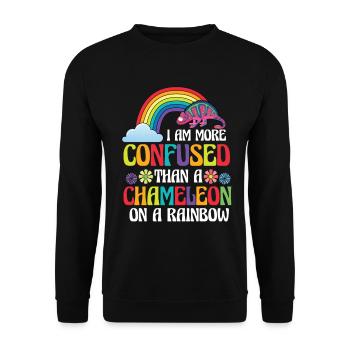 Ich Bin Verwirrter Als Ein Chamäleon - Unisex Pullover - Schwarz - Vorne - Alina (178cm) & Michal (187cm)