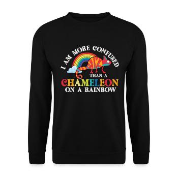 I'm more confused than a chameleon - Unisex Sweatshirt - black - Front - Alina (178cm) & Michal (187cm)
