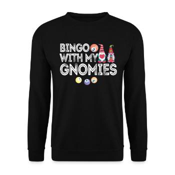 Bingo Mit Meinen Gnomies Lustiges Bingo - Unisex Pullover - Schwarz - Vorne - Alina (178cm) & Michal (187cm)
