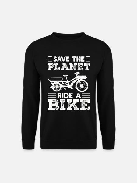 Save The Planet Frachtfahrrad Cargobike - Unisex Pullover - Schwarz