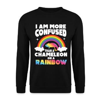 I'm more confused than a chameleon - Unisex Sweatshirt - black - Front - Alina (178cm) & Michal (187cm)