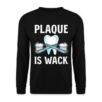 Plakette ist verrückt Zahnarzt - Unisex Pullover - Schwarz - Vorne - Alina (178cm) & Michal (187cm)