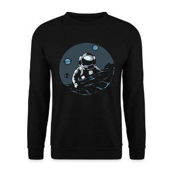 Astronaut im Weltraum Weltraumpilot - Unisex Pullover - Schwarz - Vorne - Alina (178cm) & Michal (187cm)