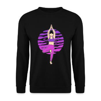 Yoga-Pose Yogalehrer - Unisex Pullover - Schwarz - Vorne - Alina (178cm) & Michal (187cm)