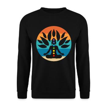 Buddha-Baum Zen-Praktizierender - Unisex Pullover - Schwarz - Vorne - Alina (178cm) & Michal (187cm)