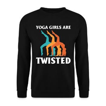 Yoga Girls Are Twisted Yogalehrer - Unisex Pullover - Schwarz - Vorne - Alina (178cm) & Michal (187cm)
