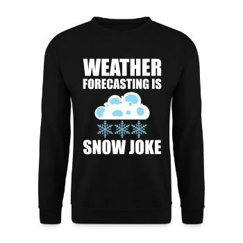 Lustige Wettervorhersage Klimaforscher - Unisex Pullover - Schwarz - Vorne - Alina (178cm) & Michal (187cm)