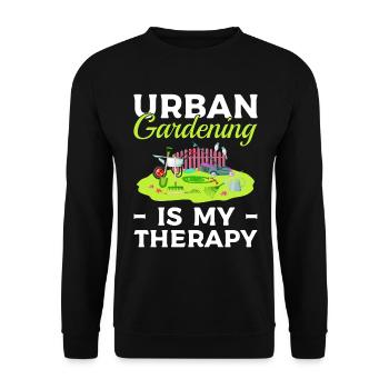 Urban Gardening Is My Therapy Gärtner - Unisex Pullover - Schwarz - Vorne - Alina (178cm) & Michal (187cm)
