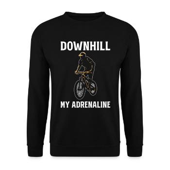 Mountainbiken bergab Mountainbiker - Unisex Pullover - Schwarz - Vorne - Alina (178cm) & Michal (187cm)