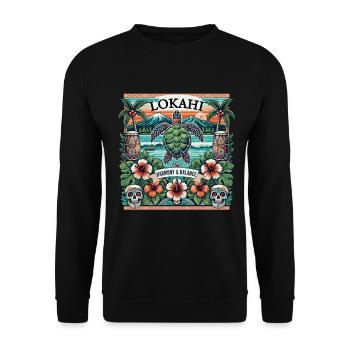Hawaii Lokahi Harmony and Balance Pure Bliss - Unisex Sweatshirt - black - Front - Alina (178cm) & Michal (187cm)
