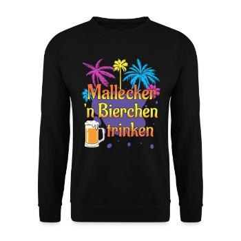 Malle Mallecker Bierchen Trinken Mallorca Bier - Unisex Pullover - Schwarz - Vorne - Alina (178cm) & Michal (187cm)