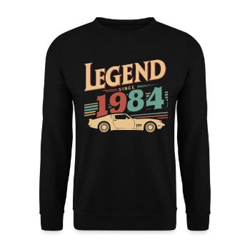 Légende Depuis 1984 Voiture Ancienne Style Rétro - Sweat-shirt Unisexe - noir - Devant - Alina (178cm) & Michal (187cm)