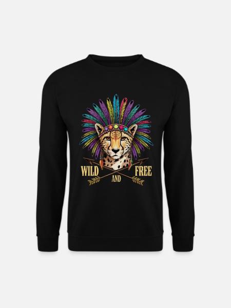 Conception de plumes tribales de guépard sauvage et libre - Sweat-shirt Unisexe - noir