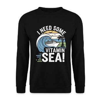Vitamin Sea | Sea & Travel - Unisex Sweatshirt - black - Front - Alina (178cm) & Michal (187cm)