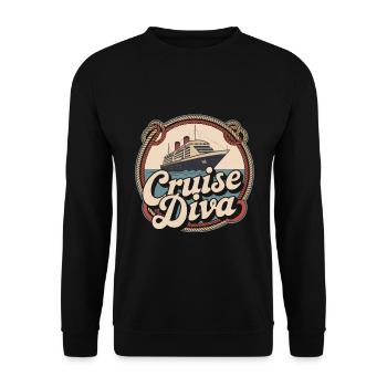 Cruise Diva | Cruise | Cruise fans - Unisex Sweatshirt - black - Front - Alina (178cm) & Michal (187cm)