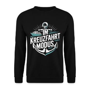 In Cruise Mode |Cruise ship - Unisex Sweatshirt - black - Front - Alina (178cm) & Michal (187cm)