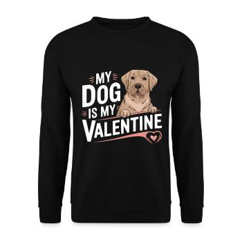Mon chien est mon Valentin | Cadeau pour chien chéri - Sweat-shirt Unisexe - noir - Devant - Alina (178cm) & Michal (187cm)