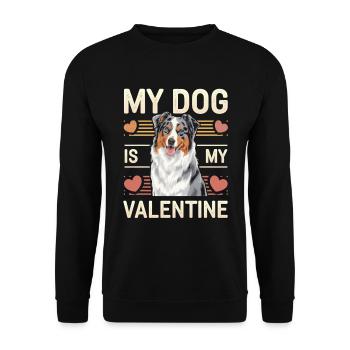 Mon chien est mon Valentin | Berger australien - Sweat-shirt Unisexe - noir - Devant - Alina (178cm) & Michal (187cm)