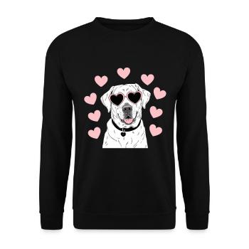 Cute Labrador with Hearts |Dog lover - Unisex Sweatshirt - black - Front - Alina (178cm) & Michal (187cm)