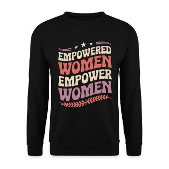 Empowered Women | Feminist statement - Unisex Sweatshirt - black - Front - Alina (178cm) & Michal (187cm)