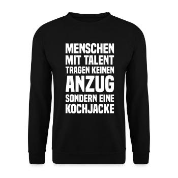Menschen Mit Talent Tragen Keinen Anzug - Unisex Pullover - Schwarz - Vorne - Alina (178cm) & Michal (187cm)