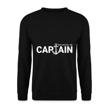 You can Call me Captain Segeln Matrose Vintage Kap - Unisex Pullover - Schwarz - Vorne - Alina (178cm) & Michal (187cm)