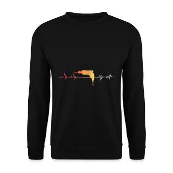 Heimwerker Puls Bohrmaschine Herzschlag Geschenk - Unisex Pullover - Schwarz - Vorne - Alina (178cm) & Michal (187cm)