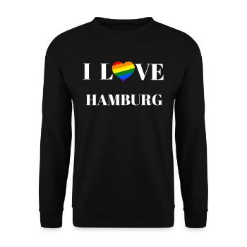 Hamburg - Gift idea - Unisex Sweatshirt - black - Front - Alina (178cm) & Michal (187cm)