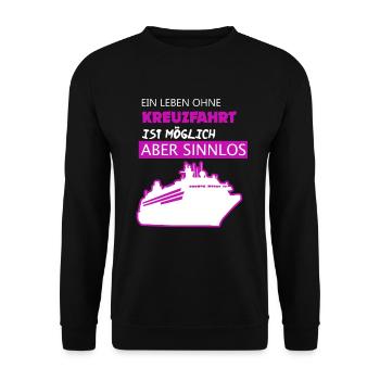 Kreuzfahrt Shirt • Schifffahrt • Schiffsmechaniker - Unisex Pullover - Schwarz - Vorne - Alina (178cm) & Michal (187cm)