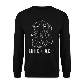Golden Retriever Life is Golden - Unisex Sweatshirt - black - Front - Alina (178cm) & Michal (187cm)