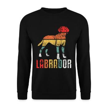 Labrador Labbi Vintage Retro - Unisex Sweatshirt - black - Front - Alina (178cm) & Michal (187cm)