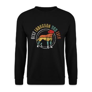 Labrador Labbi Hund Papa Dad Vater Vintage - Unisex Pullover - Schwarz - Vorne - Alina (178cm) & Michal (187cm)