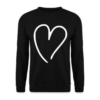 Émoji de coeur esquisse - Sweat-shirt Unisexe - noir - Devant - Alina (178cm) & Michal (187cm)