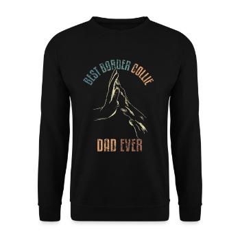 Border Collie Papa Vater Dad - Unisex Pullover - Schwarz - Vorne - Alina (178cm) & Michal (187cm)