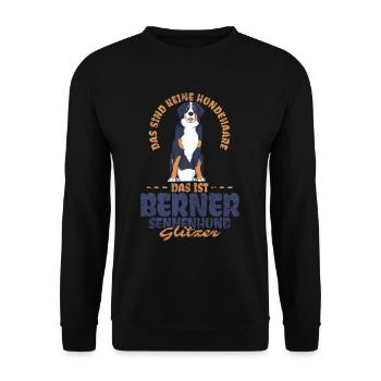 Das Sind Keine Hundehaare Berner Sennenhund - Unisex Pullover - Schwarz - Vorne - Alina (178cm) & Michal (187cm)