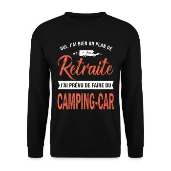 retraite retraité cadeau retraite camping car - Sweat-shirt Unisexe - noir - Devant - Alina (178cm) & Michal (187cm)