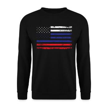 Russie Usa Amérique Drapeau Drapeau Racines Sport - Sweat-shirt Unisexe - noir - Devant - Alina (178cm) & Michal (187cm)
