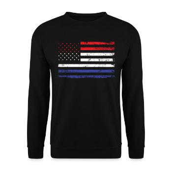 Netherlands USA America Flag Flag Roots Sports - Unisex Sweatshirt - black - Front - Alina (178cm) & Michal (187cm)