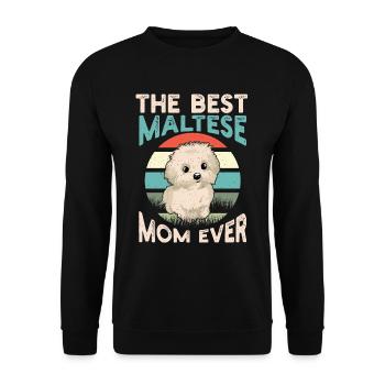 Best Maltese Mom Mama Ever Cute - Unisex Pullover - Schwarz - Vorne - Alina (178cm) & Michal (187cm)