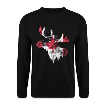 Canada Alaska Moose Flag Funny Vacation - Unisex Pullover - Schwarz - Vorne - Alina (178cm) & Michal (187cm)