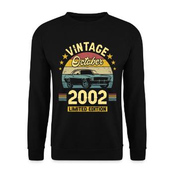 Vintage Octobre 2002 20 Ans Anniversaire - Sweat-shirt Unisexe - noir - Devant - Alina (178cm) & Michal (187cm)